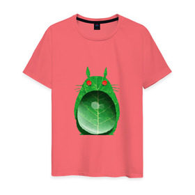 Мужская футболка хлопок с принтом Хранитель леса в Кировске, 100% хлопок | прямой крой, круглый вырез горловины, длина до линии бедер, слегка спущенное плечо. | totoro | миадзаки | сосед | тоторо