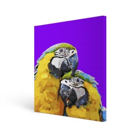 Холст квадратный с принтом Попугайчики в Кировске, 100% ПВХ |  | bird | животные | попугайчики | птицы | текстуры