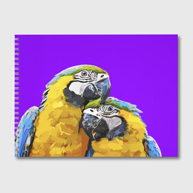 Альбом для рисования с принтом Попугайчики в Кировске, 100% бумага
 | матовая бумага, плотность 200 мг. | bird | животные | попугайчики | птицы | текстуры