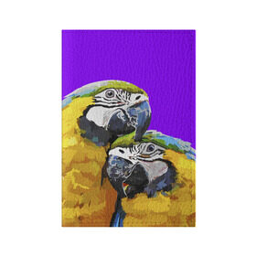 Обложка для паспорта матовая кожа с принтом Попугайчики в Кировске, натуральная матовая кожа | размер 19,3 х 13,7 см; прозрачные пластиковые крепления | bird | животные | попугайчики | птицы | текстуры