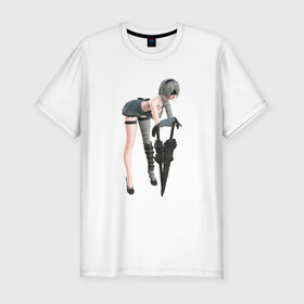 Мужская футболка премиум с принтом Nier automata в Кировске, 92% хлопок, 8% лайкра | приталенный силуэт, круглый вырез ворота, длина до линии бедра, короткий рукав | 