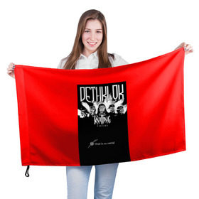 Флаг 3D с принтом Metalocalypse (Dethklok) 6 в Кировске, 100% полиэстер | плотность ткани — 95 г/м2, размер — 67 х 109 см. Принт наносится с одной стороны | dethklok | metalocalypse