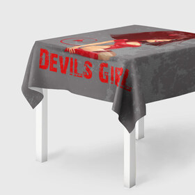 Скатерть 3D с принтом Devils Girl в Кировске, 100% полиэстер (ткань не мнется и не растягивается) | Размер: 150*150 см | Тематика изображения на принте: devils girl |   дьявол | грешница | люцифер | сатана