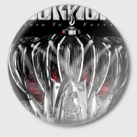 Значок с принтом Scorpions в Кировске,  металл | круглая форма, металлическая застежка в виде булавки | 