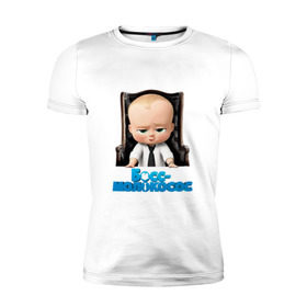 Мужская футболка премиум с принтом Boss Baby в Кировске, 92% хлопок, 8% лайкра | приталенный силуэт, круглый вырез ворота, длина до линии бедра, короткий рукав | boss baby | босс | мультфильмы