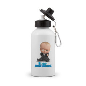 Бутылка спортивная с принтом Boss Baby в Кировске, металл | емкость — 500 мл, в комплекте две пластиковые крышки и карабин для крепления | boss baby | босс | мультфильмы