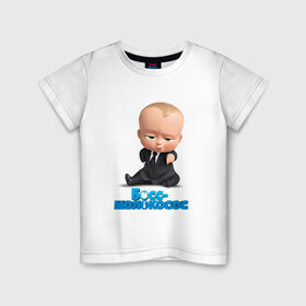 Детская футболка хлопок с принтом Boss Baby в Кировске, 100% хлопок | круглый вырез горловины, полуприлегающий силуэт, длина до линии бедер | boss baby | босс | мультфильмы