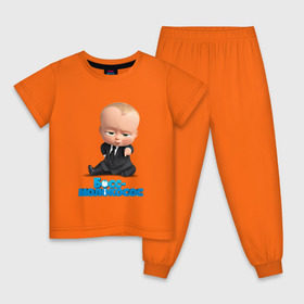 Детская пижама хлопок с принтом Boss Baby в Кировске, 100% хлопок |  брюки и футболка прямого кроя, без карманов, на брюках мягкая резинка на поясе и по низу штанин
 | Тематика изображения на принте: boss baby | босс | мультфильмы