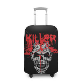 Чехол для чемодана 3D с принтом Killer в Кировске, 86% полиэфир, 14% спандекс | двустороннее нанесение принта, прорези для ручек и колес | blood | dead | death | drops | fear | halloween | happy | holiday | killer | red | skull | splashes | брызги | капли | красный | кровь | мертвый | праздник | счастливый | хэллоуин | череп
