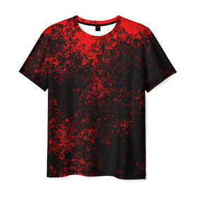 Мужская футболка 3D с принтом Брызги красок(red style) в Кировске, 100% полиэфир | прямой крой, круглый вырез горловины, длина до линии бедер | abstraction | color | paint | spray | tie dye | абстракция | брызги красок | всплеск красок | капли красок | текстуры