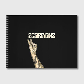 Альбом для рисования с принтом Scorpions в Кировске, 100% бумага
 | матовая бумага, плотность 200 мг. | Тематика изображения на принте: scorpions | клаус майне
рудольф шенкер | маттиас ябс | микки ди | павел мончивода | скорпионы