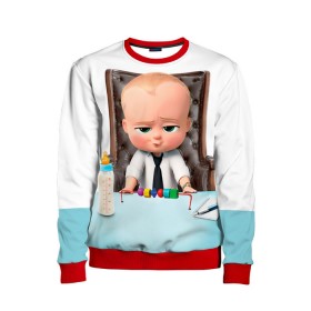 Детский свитшот 3D с принтом Boss Baby в Кировске, 100% полиэстер | свободная посадка, прямой крой, мягкая тканевая резинка на рукавах и понизу свитшота | Тематика изображения на принте: boss baby | босс | молокосос | мультфильмы