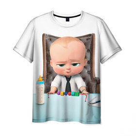 Мужская футболка 3D с принтом Boss Baby в Кировске, 100% полиэфир | прямой крой, круглый вырез горловины, длина до линии бедер | boss baby | босс | молокосос | мультфильмы