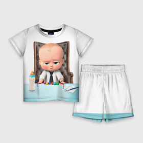Детский костюм с шортами 3D с принтом Boss Baby в Кировске,  |  | Тематика изображения на принте: boss baby | босс | молокосос | мультфильмы
