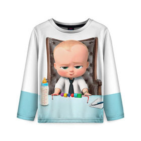 Детский лонгслив 3D с принтом Boss Baby в Кировске, 100% полиэстер | длинные рукава, круглый вырез горловины, полуприлегающий силуэт
 | boss baby | босс | молокосос | мультфильмы