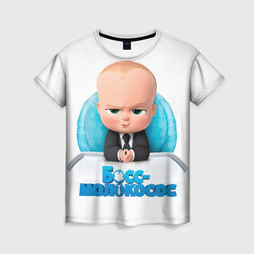 Женская футболка 3D с принтом Boss Baby в Кировске, 100% полиэфир ( синтетическое хлопкоподобное полотно) | прямой крой, круглый вырез горловины, длина до линии бедер | boss baby | босс | молокосос | темплтон | тим | фрэнсис фрэнсис
