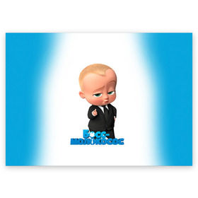 Поздравительная открытка с принтом Boss Baby в Кировске, 100% бумага | плотность бумаги 280 г/м2, матовая, на обратной стороне линовка и место для марки
 | boss baby | босс | молокосос | мультфильмы