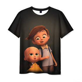 Мужская футболка 3D с принтом Boss Baby в Кировске, 100% полиэфир | прямой крой, круглый вырез горловины, длина до линии бедер | Тематика изображения на принте: boss baby | босс | молокосос | мультфильмы
