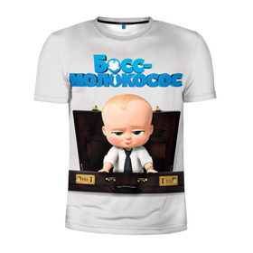 Мужская футболка 3D спортивная с принтом Boss Baby в Кировске, 100% полиэстер с улучшенными характеристиками | приталенный силуэт, круглая горловина, широкие плечи, сужается к линии бедра | Тематика изображения на принте: boss baby | босс | молокосос | мультфильмы