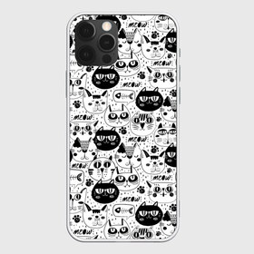 Чехол для iPhone 12 Pro Max с принтом Кошачий принт в Кировске, Силикон |  | белый | кот | котенок | котик | котики | коты | котята | кошечка | кошечки | кошка | мелкий | текстура | узор | черный