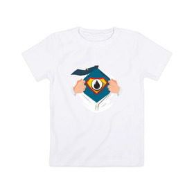 Детская футболка хлопок с принтом Super oilman в Кировске, 100% хлопок | круглый вырез горловины, полуприлегающий силуэт, длина до линии бедер | Тематика изображения на принте: газ | нефть