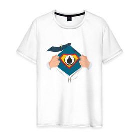 Мужская футболка хлопок с принтом Super oilman в Кировске, 100% хлопок | прямой крой, круглый вырез горловины, длина до линии бедер, слегка спущенное плечо. | газ | нефть