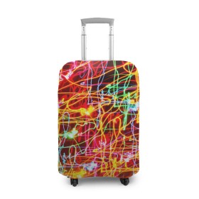 Чехол для чемодана 3D с принтом Light creative в Кировске, 86% полиэфир, 14% спандекс | двустороннее нанесение принта, прорези для ручек и колес | abstract | colorful | electric | energy | light | абстракция | вет | цвет | электрик | энергия