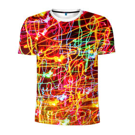 Мужская футболка 3D спортивная с принтом Light creative в Кировске, 100% полиэстер с улучшенными характеристиками | приталенный силуэт, круглая горловина, широкие плечи, сужается к линии бедра | abstract | colorful | electric | energy | light | абстракция | вет | цвет | электрик | энергия