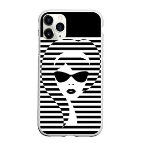 Чехол для iPhone 11 Pro матовый с принтом Pop art girl в Кировске, Силикон |  | abstraction | background | band | black and white | fashion | girl | hair | pop art | silhouette | style | абстракция | девушка | мода | очки | полосы | поп  арт | прическа | силуэт | стиль | фон | черно  белый