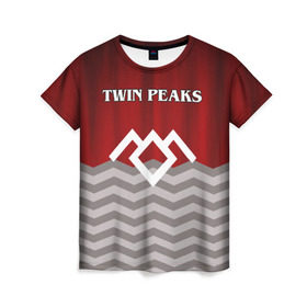Женская футболка 3D с принтом Twin Peaks в Кировске, 100% полиэфир ( синтетическое хлопкоподобное полотно) | прямой крой, круглый вырез горловины, длина до линии бедер | twin peaks | арт | лого | полосы | сериал | твин пикс | текстура | фильмы