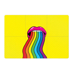 Магнитный плакат 3Х2 с принтом Pop art в Кировске, Полимерный материал с магнитным слоем | 6 деталей размером 9*9 см | Тематика изображения на принте: fun | lip color | mouth | pop art | rainbow | reggae | spectrum | style | summer | teeth | yellow | веселье | губы | желтый | зубы | лето | поп арт | радуга | рот | спектр | стиль | цвет