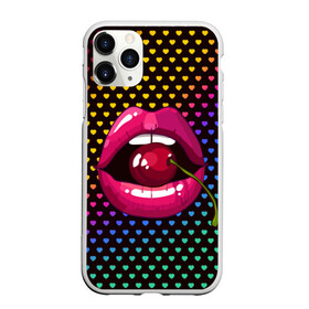 Чехол для iPhone 11 Pro Max матовый с принтом Pop art в Кировске, Силикон |  | cherry | colorful | fashion | funny | gesture | lips | lipstick | makeup | mouth | pop art | rainbow | style | веселый | вишенка | вишня | губы | жест | зубы | клубный | любовь | макияж | мода | помада | поп арт | прикольный | радуга | рот | стиль | страс