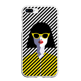 Чехол для iPhone 7Plus/8 Plus матовый с принтом Pop art girl в Кировске, Силикон | Область печати: задняя сторона чехла, без боковых панелей | abstraction | bright | color | fashion | hair | lines | lips | pop art | rack | red | style | yellow | абстракция | губы | желтый | каре | красный | линии | мода | очки | поп арт | прическа | стиль | цвет | яркий