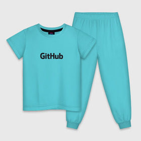 Детская пижама хлопок с принтом GitHubWhite в Кировске, 100% хлопок |  брюки и футболка прямого кроя, без карманов, на брюках мягкая резинка на поясе и по низу штанин
 | github | программист