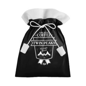 Подарочный 3D мешок с принтом Twin Peaks Coffee в Кировске, 100% полиэстер | Размер: 29*39 см | twin peaks | арт | купер | сериал | твин пикс | фильмы | черно белые