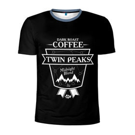 Мужская футболка 3D спортивная с принтом Twin Peaks Coffee в Кировске, 100% полиэстер с улучшенными характеристиками | приталенный силуэт, круглая горловина, широкие плечи, сужается к линии бедра | Тематика изображения на принте: twin peaks | арт | купер | сериал | твин пикс | фильмы | черно белые