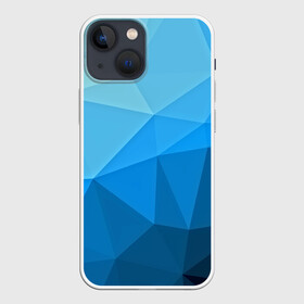 Чехол для iPhone 13 mini с принтом geometric blue в Кировске,  |  | abstraction | абстракция | геометрия | грани | линии | полигоны | розовый | сочетания | текстура | треугольники