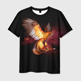 Мужская футболка 3D с принтом Fantasy bird в Кировске, 100% полиэфир | прямой крой, круглый вырез горловины, длина до линии бедер | Тематика изображения на принте: game | беркут | игра | игрок | лук и стрелы | орёл | птица | сокол | фэнтези