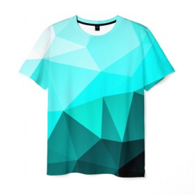 Мужская футболка 3D с принтом Green geometric в Кировске, 100% полиэфир | прямой крой, круглый вырез горловины, длина до линии бедер | abstraction | абстракция | геометрия | грани | линии | полигоны | сочетания | текстура | треугольники