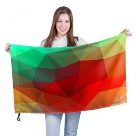 Флаг 3D с принтом Abstraction colorise в Кировске, 100% полиэстер | плотность ткани — 95 г/м2, размер — 67 х 109 см. Принт наносится с одной стороны | abstraction | абстракция | геометрия | грани | линии | полигоны | сочетания | текстура | треугольники