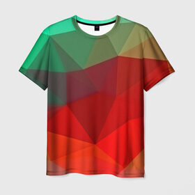 Мужская футболка 3D с принтом Abstraction colorise в Кировске, 100% полиэфир | прямой крой, круглый вырез горловины, длина до линии бедер | abstraction | абстракция | геометрия | грани | линии | полигоны | сочетания | текстура | треугольники