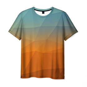 Мужская футболка 3D с принтом Смешивание цвета в Кировске, 100% полиэфир | прямой крой, круглый вырез горловины, длина до линии бедер | abstraction | абстракция | геометрия | грани | линии | полигоны | сочетания | текстура | треугольники
