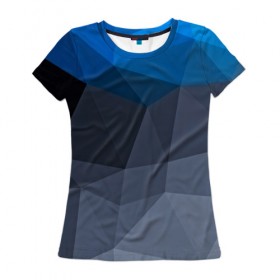 Женская футболка 3D с принтом Still abstract в Кировске, 100% полиэфир ( синтетическое хлопкоподобное полотно) | прямой крой, круглый вырез горловины, длина до линии бедер | abstraction | абстракция | геометрия | грани | линии | полигоны | сочетания | текстура | треугольники
