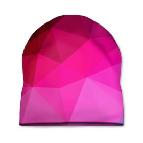 Шапка 3D с принтом Pink Polygon в Кировске, 100% полиэстер | универсальный размер, печать по всей поверхности изделия | 