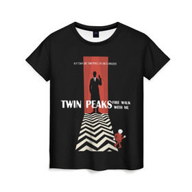 Женская футболка 3D с принтом Twin Peaks в Кировске, 100% полиэфир ( синтетическое хлопкоподобное полотно) | прямой крой, круглый вырез горловины, длина до линии бедер | twin peaks | агент дейл  купер | арт | сериал | твин пикс | фильмы