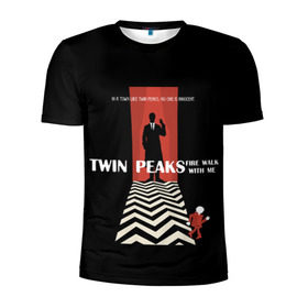 Мужская футболка 3D спортивная с принтом Twin Peaks в Кировске, 100% полиэстер с улучшенными характеристиками | приталенный силуэт, круглая горловина, широкие плечи, сужается к линии бедра | twin peaks | агент дейл  купер | арт | сериал | твин пикс | фильмы