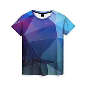Женская футболка 3D с принтом Геометрический узор в Кировске, 100% полиэфир ( синтетическое хлопкоподобное полотно) | прямой крой, круглый вырез горловины, длина до линии бедер | polygon | абстракция | геометрия | узор