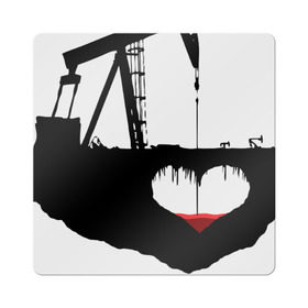 Магнит виниловый Квадрат с принтом Сердце земли в Кировске, полимерный материал с магнитным слоем | размер 9*9 см, закругленные углы | газ | нефть