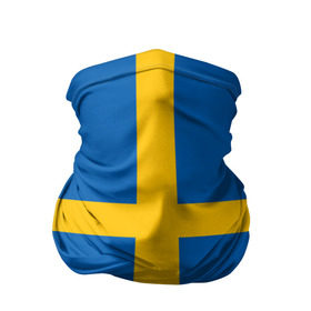 Бандана-труба 3D с принтом Флаг Швеции в Кировске, 100% полиэстер, ткань с особыми свойствами — Activecool | плотность 150‒180 г/м2; хорошо тянется, но сохраняет форму | flag | sverige | sweden | флаг | швеция