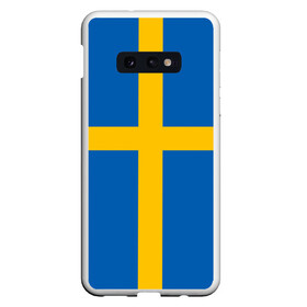 Чехол для Samsung S10E с принтом Флаг Швеции в Кировске, Силикон | Область печати: задняя сторона чехла, без боковых панелей | Тематика изображения на принте: flag | sverige | sweden | флаг | швеция